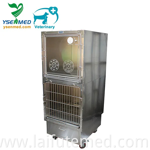 Ysvet601b Medical Vet Pet Animal Stainless Steel Dog Veterinary Oxygen Cage
